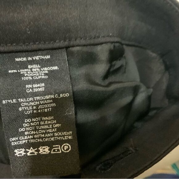 Theory Linen Blend  Low Rise Black Pants with pockets size 0 - Picture 6 of 8